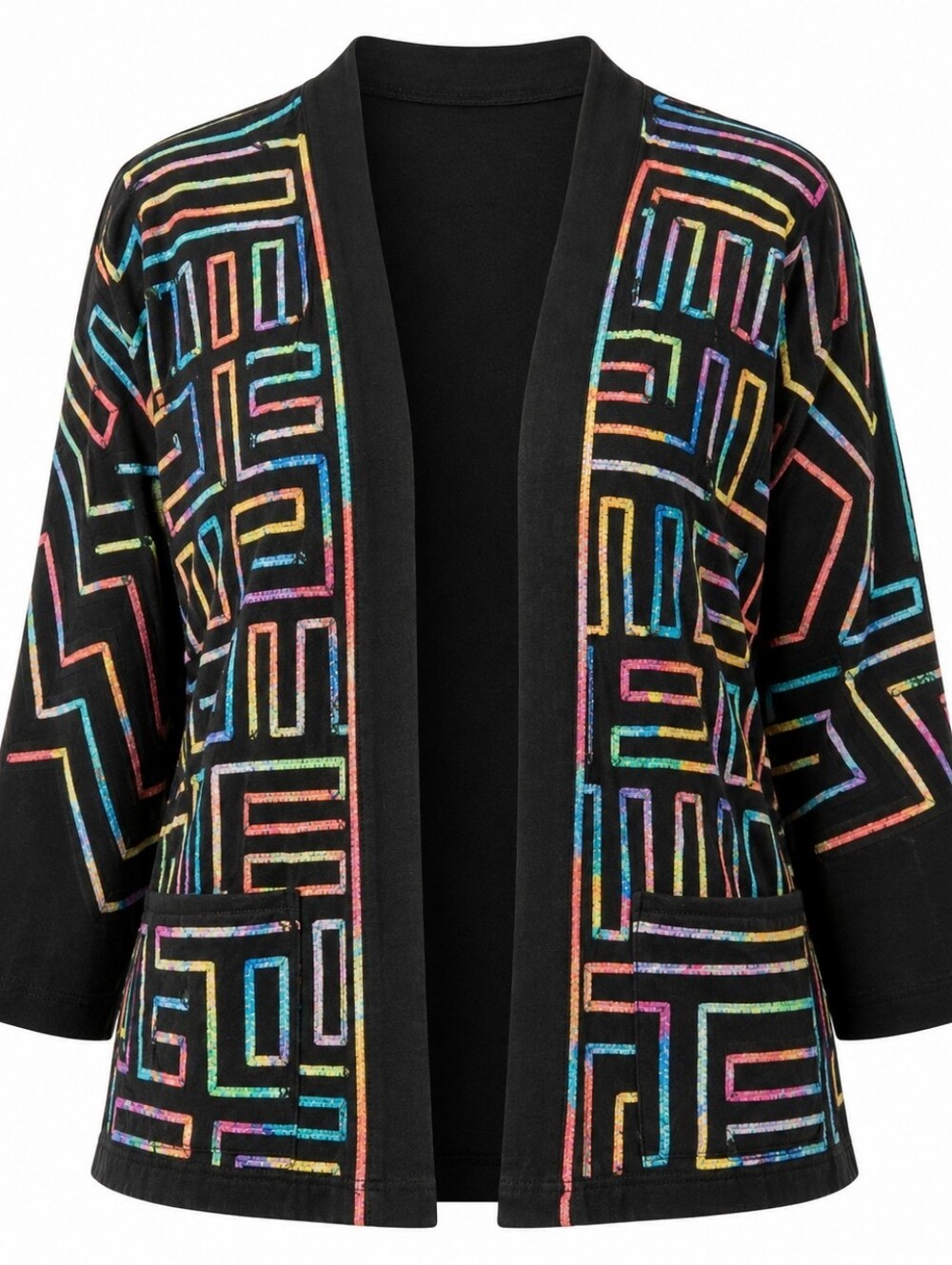 MIRASOL | Multicolor Neon Artsy Dopamine Colorful‎ Geometric Jacket Blazer | XL